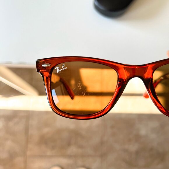 Ray Ban Brown Sunglasses Wayfarer 2140 Brown Frame Lens Retro Classic Style - Picture 7 of 8